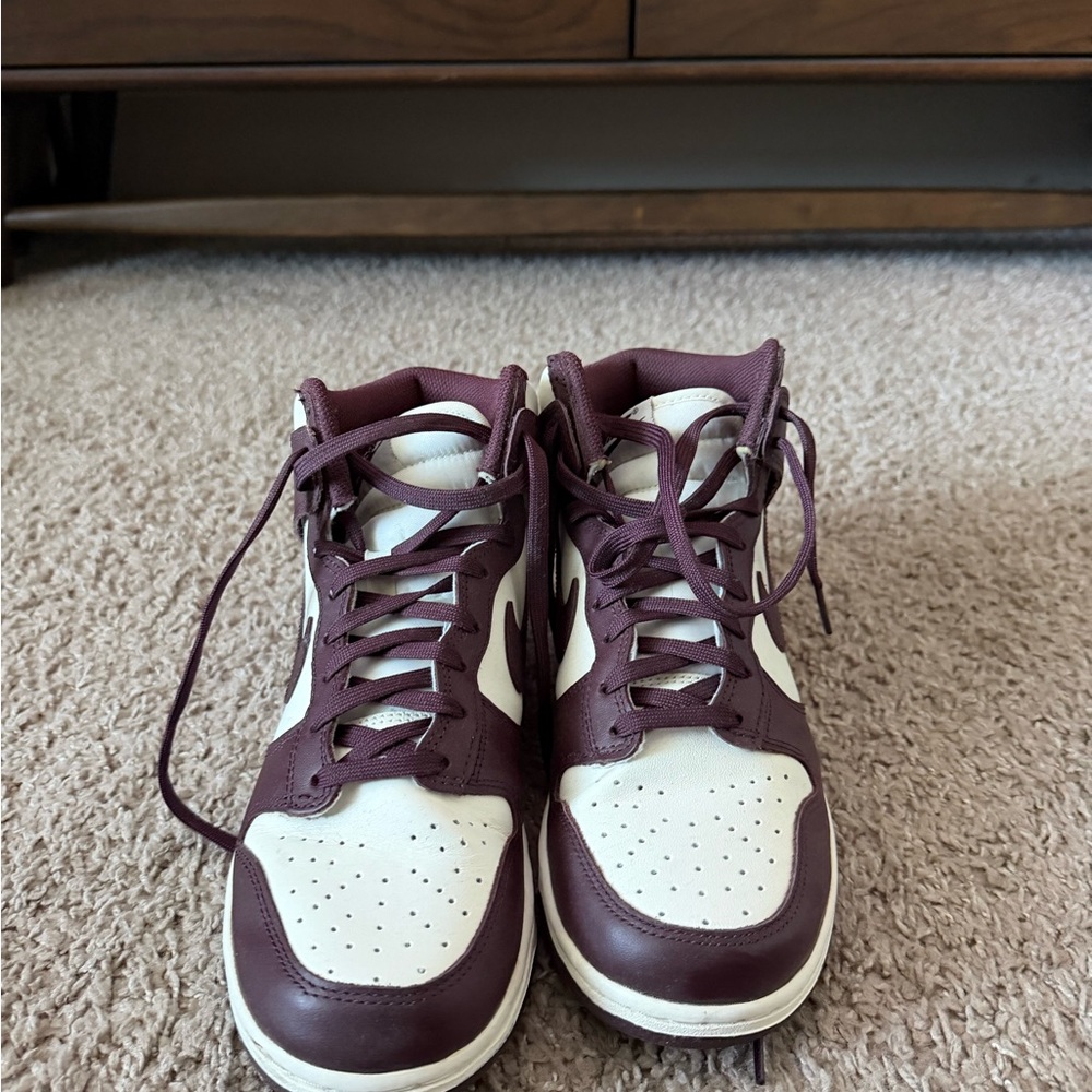 Nike Maroon and White Sneakers